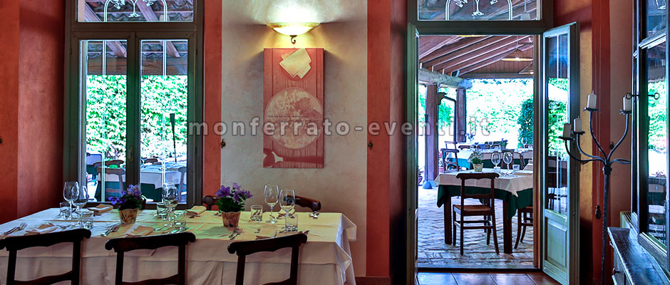 Entrata del ristorante della rocca di camagna del monferrato