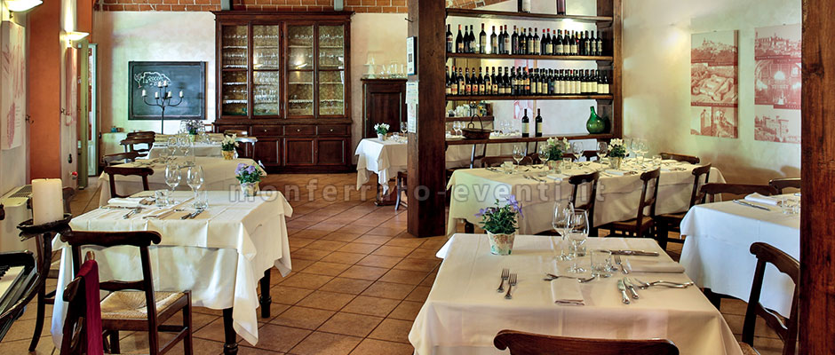 Sala ristorante della rocca di camagna monferrato alessandria