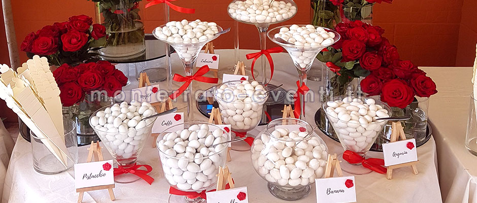 contenitori di cristallo per realizzare la tua confettata su misura per il tuo evento nel monferrato