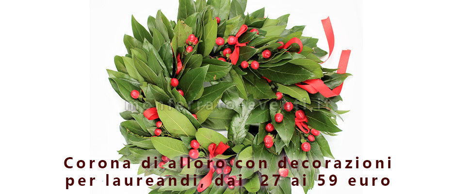 bellissima corona di alloro fiorista alessandria