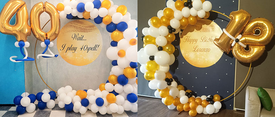 compleanno per adulti e bambini con scuture di palloncini