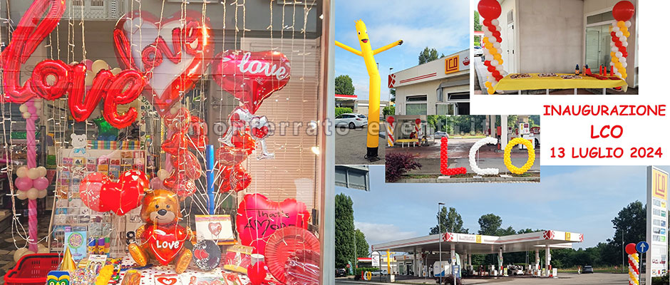 sculture di palloncini per negozi ed aziende per eventi particolari giokinfesta balloon alessandria valenza asti casale monferrato