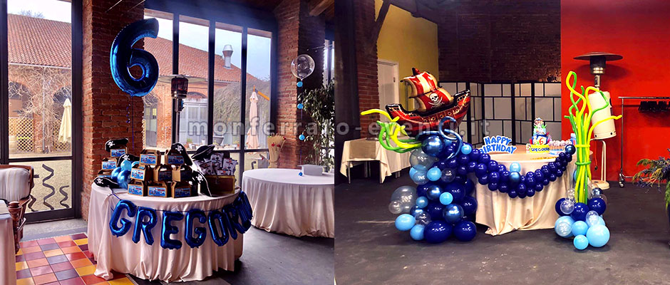 decorazione sala ristorante con palloncini