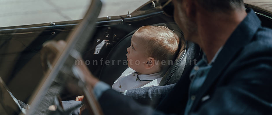 matrimonio con bambino auto