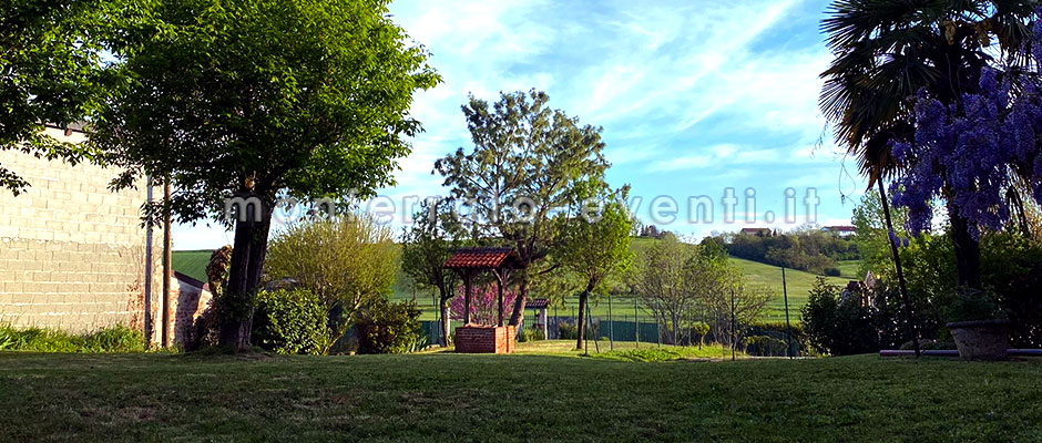 Panorama in giardini in affitto nel monferrato