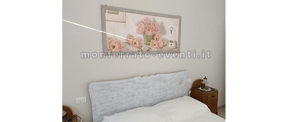 Dettaglio camera da letto nel BNB a camagna monferrato