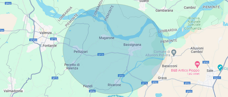 zona della villa gropella a valenza