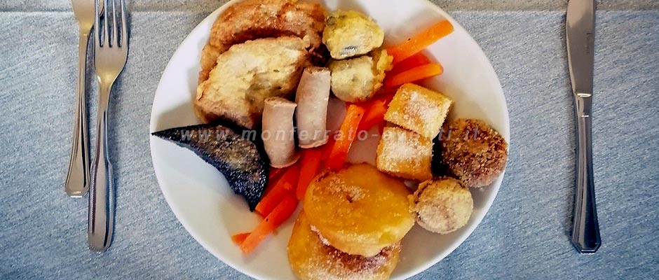 fritto misto di carne alla piemontese sulle colline del monferrato