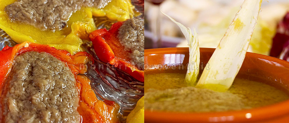 peperoni in Bagna caoda e Bagna caoda con verdure fresche